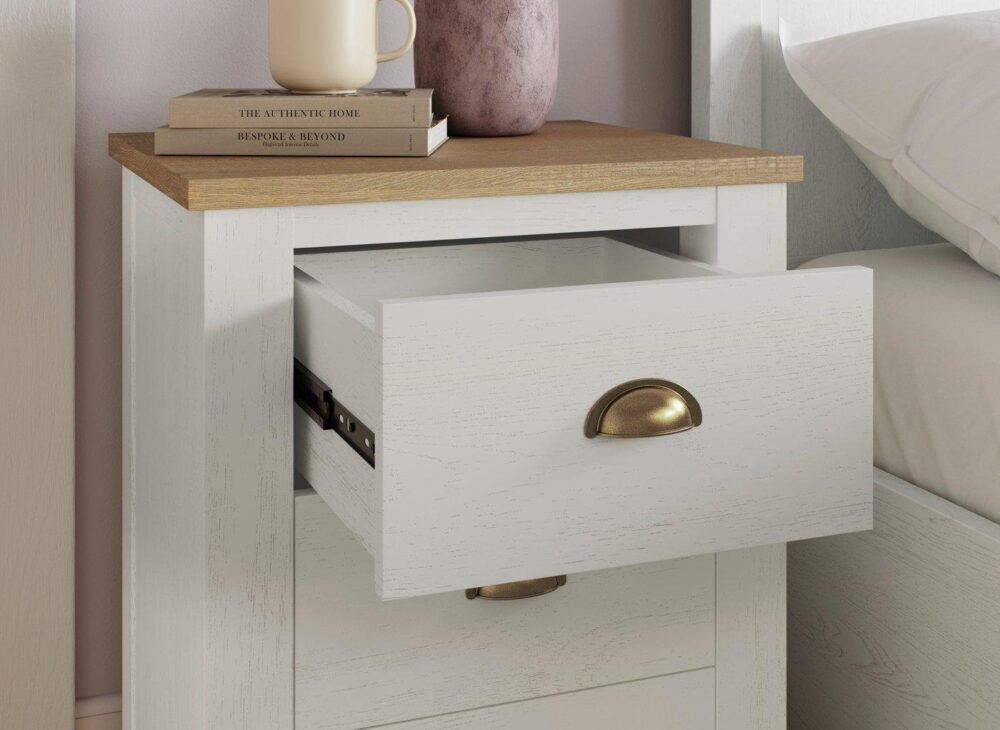 Fairbourne-wooden-beside-table-drawer-open