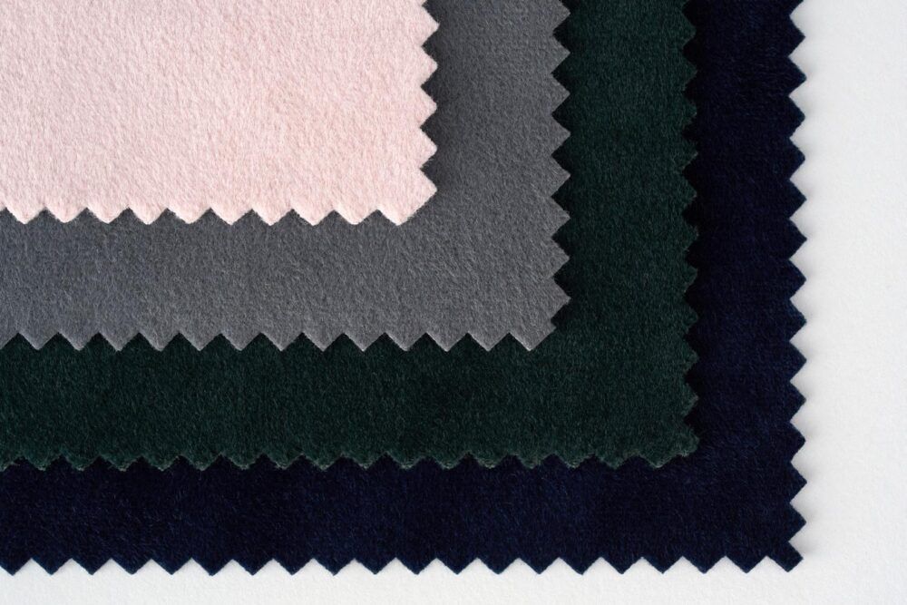 Moodboard of light to dark fabric swatches
