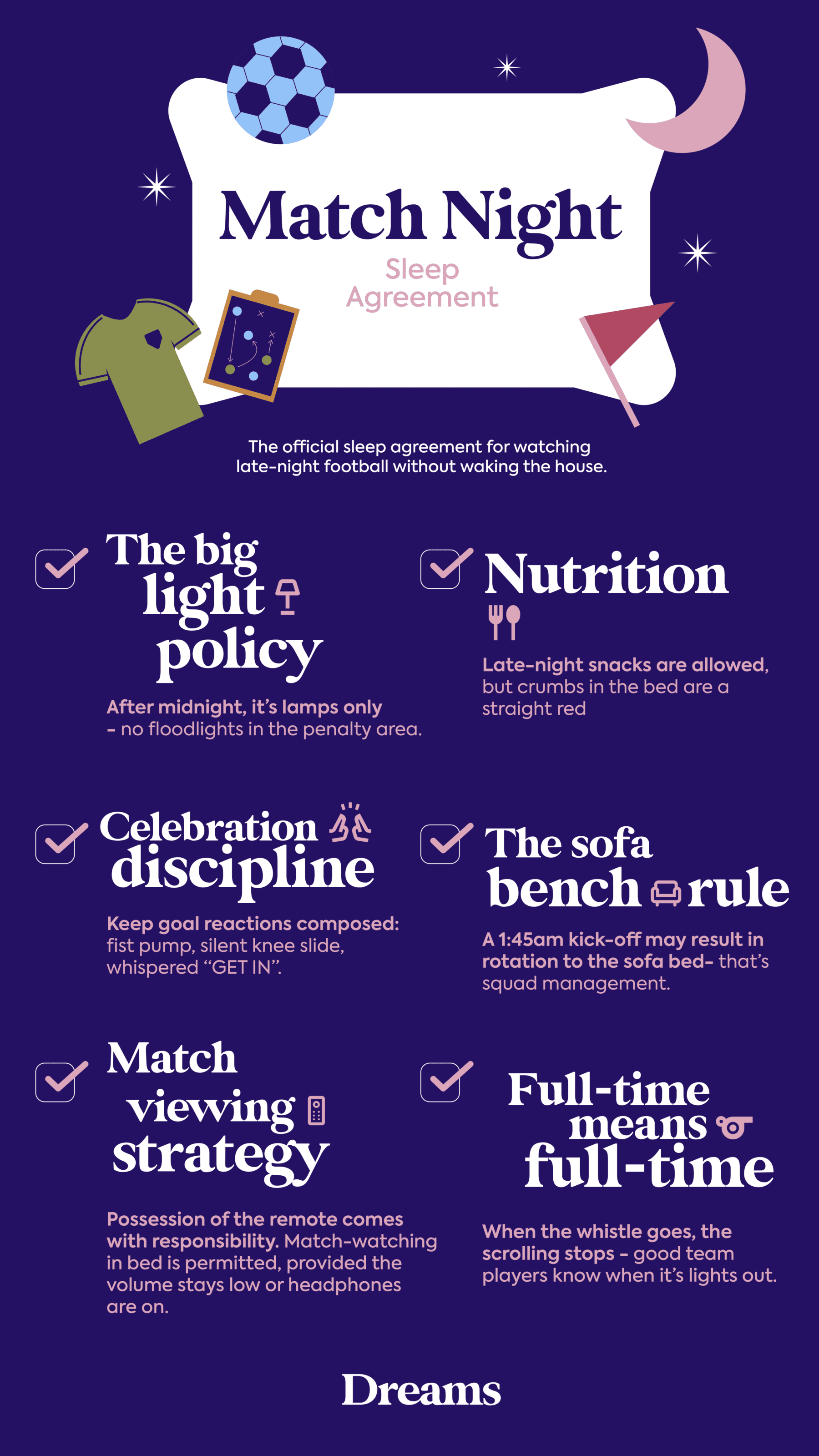 Football World Cup Dreams sleep pledge for couples