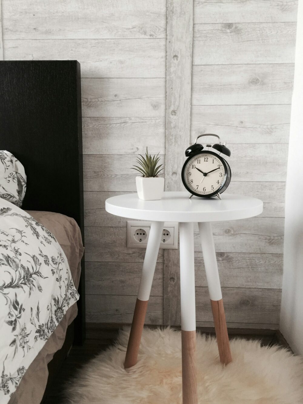 Clock by bedside