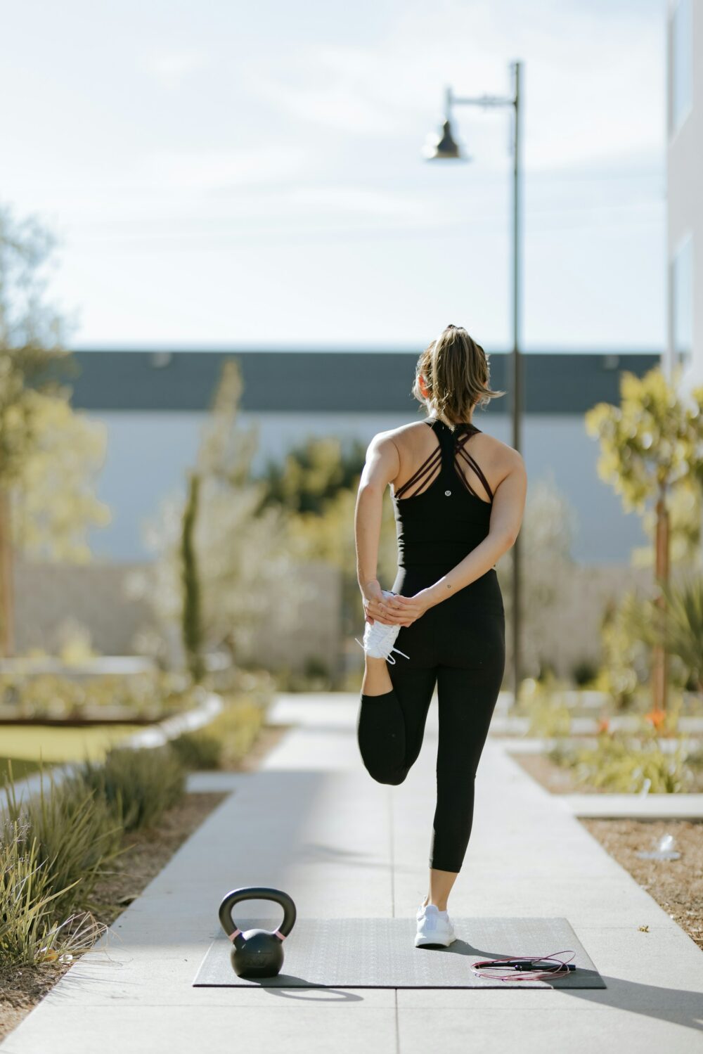 Woman stretching